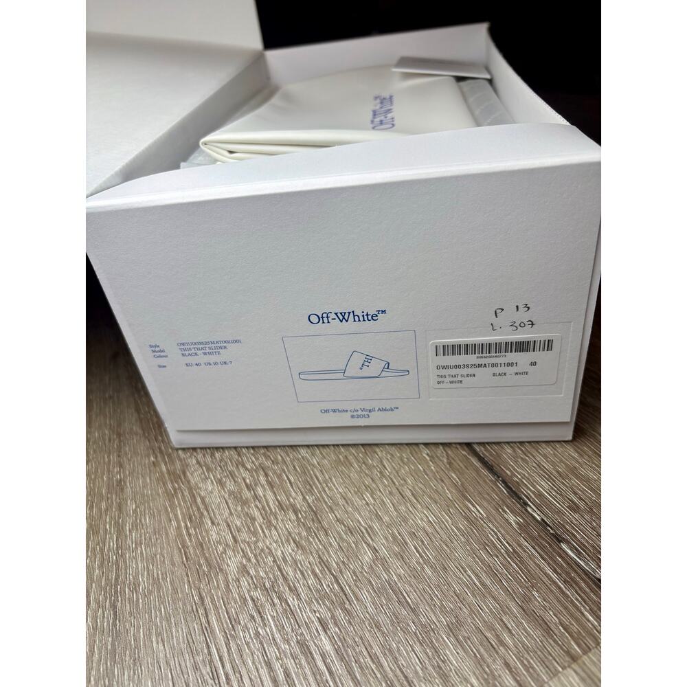 NIB Off-White c/o Virgil Abloh 'This That' Sliders EU 40 (US 9.5/10) - Picture 4 of 10